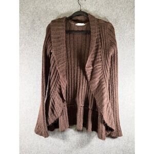 TO THE MAX Women's Brown Knit Waterfall Cardigan Sweater Medium Y2K Boho